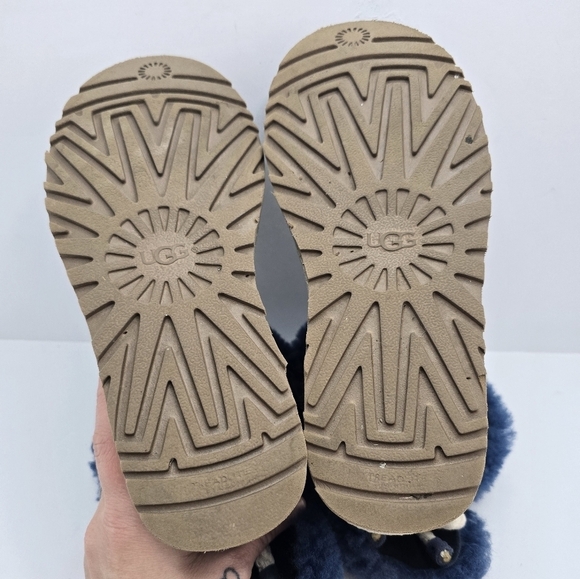 UGG | Selene Bailey II navy suede shearling lined boho slip-on boots | WMS 5 - Picture 13 of 13